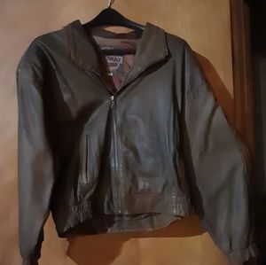 Men's leather Bomber coat